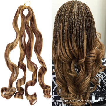 20 Inch Loose Curl  Wave Crochet Braids Synthetic Braiding Hair  Pre-Looped Natural Black Deep Wave Crochet Hair Extensions